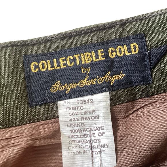 Vintage Collectible Gold Linen Pants - Picture 3 of 5